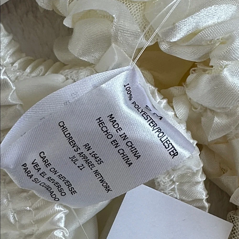 NWT Infant 9M‎ Ivory Floral Formal Tulle Bubble Dress Wedding Baptism Whimsical